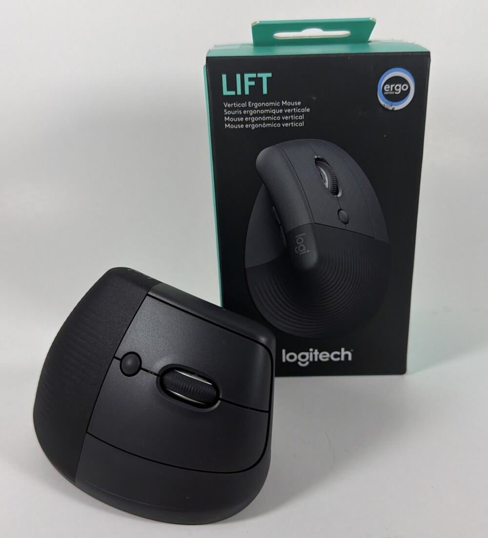 Logitech Lift Vertical Ergonomic Wireless Mouse - BT or 2.4 GHz - Open Box